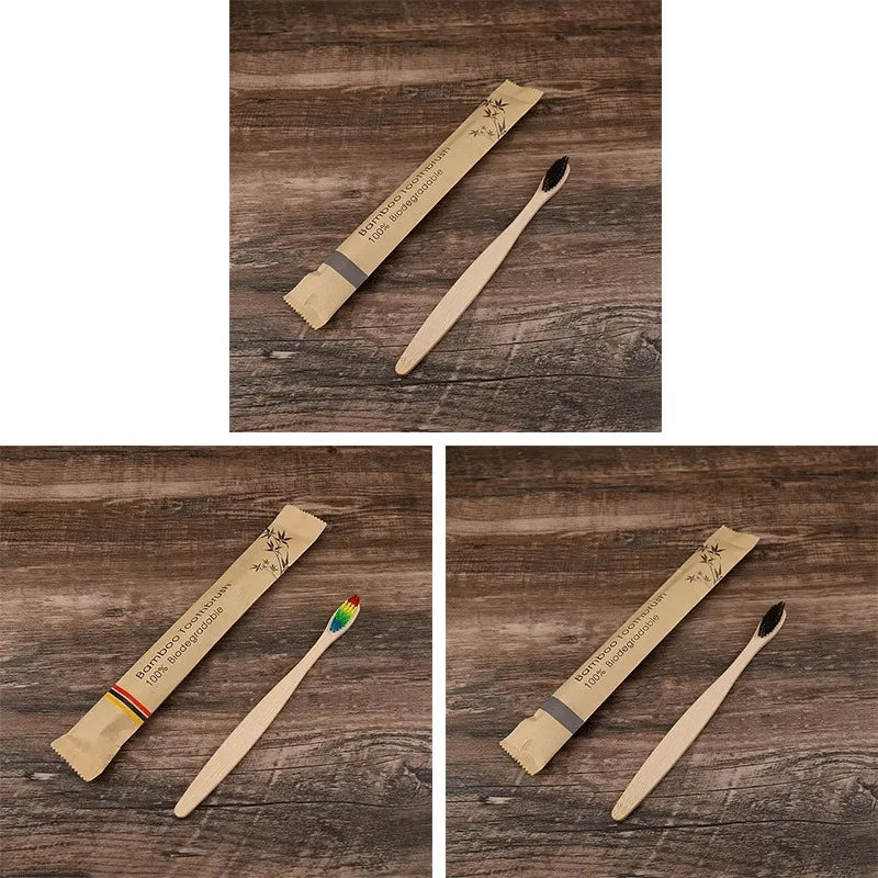 Natural Bamboo Toothbrush – Eco-Friendly Soft Bristle Oral Care (1 or 3 Pack)
