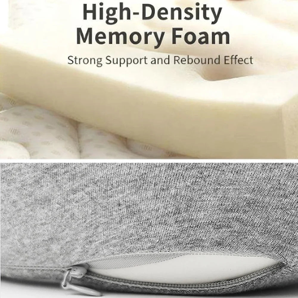 Memory Foam U-Shaped Pillow, Foldable Neck Pillow for Travel, Airplane Trips, Nap, Cervical Neck Support Pillow
