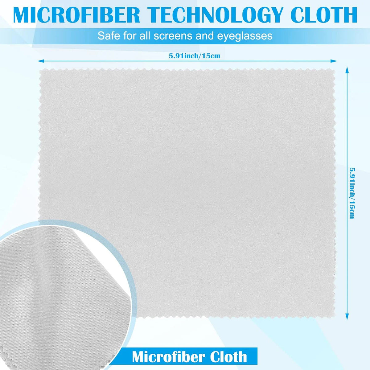 Microfiber Cleaning Cloths — Screen & Lens Wipes for Glasses, Phones, Laptops & Cameras
