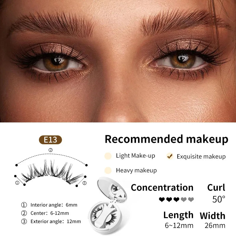 3D Fluffy Magnetic Lashes Kit – No-Glue Reusable False Eyelashes in Black & Brown