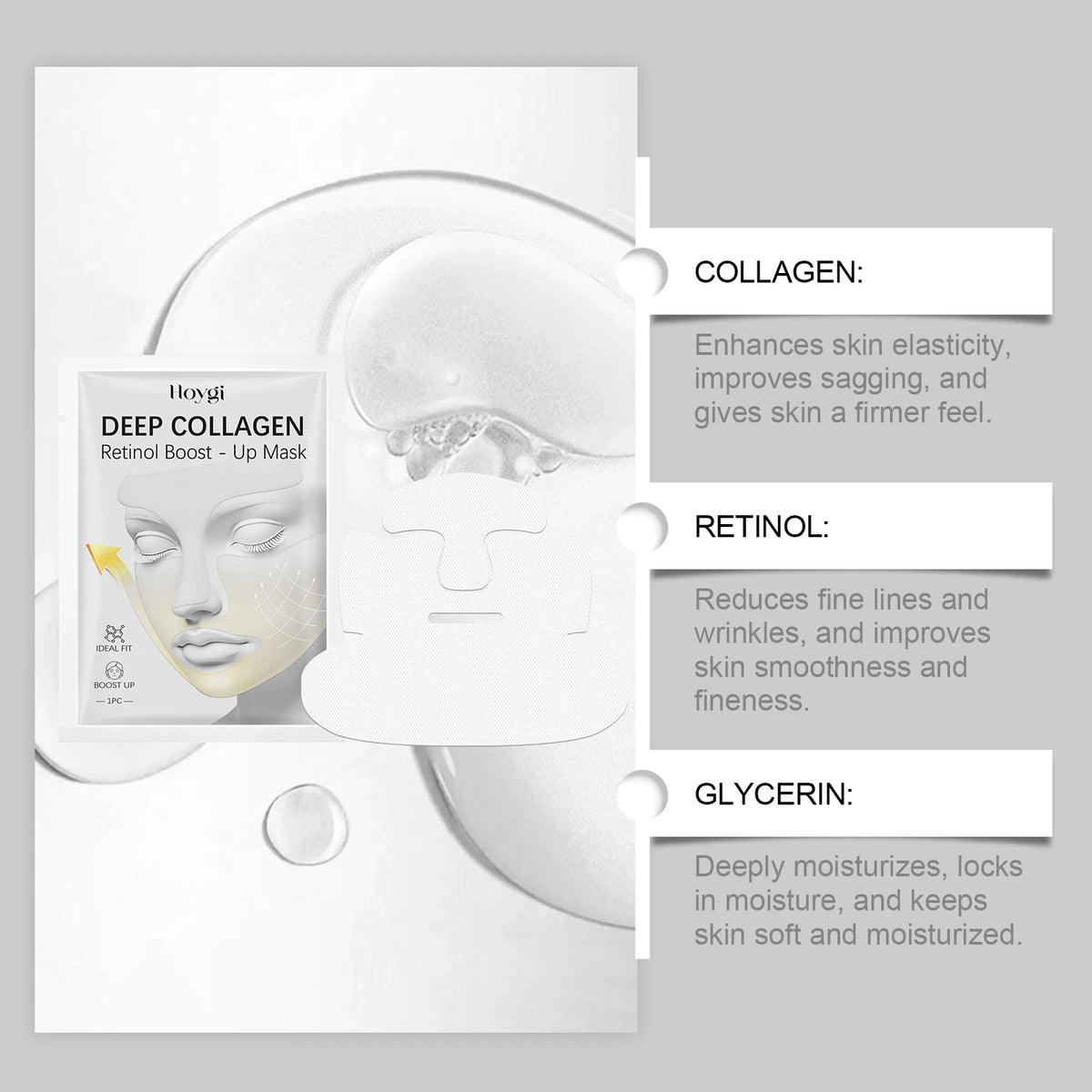 Collagen & Retinol Deep Face Mask – Firming, Brightening & Anti-Aging Sheet Mask