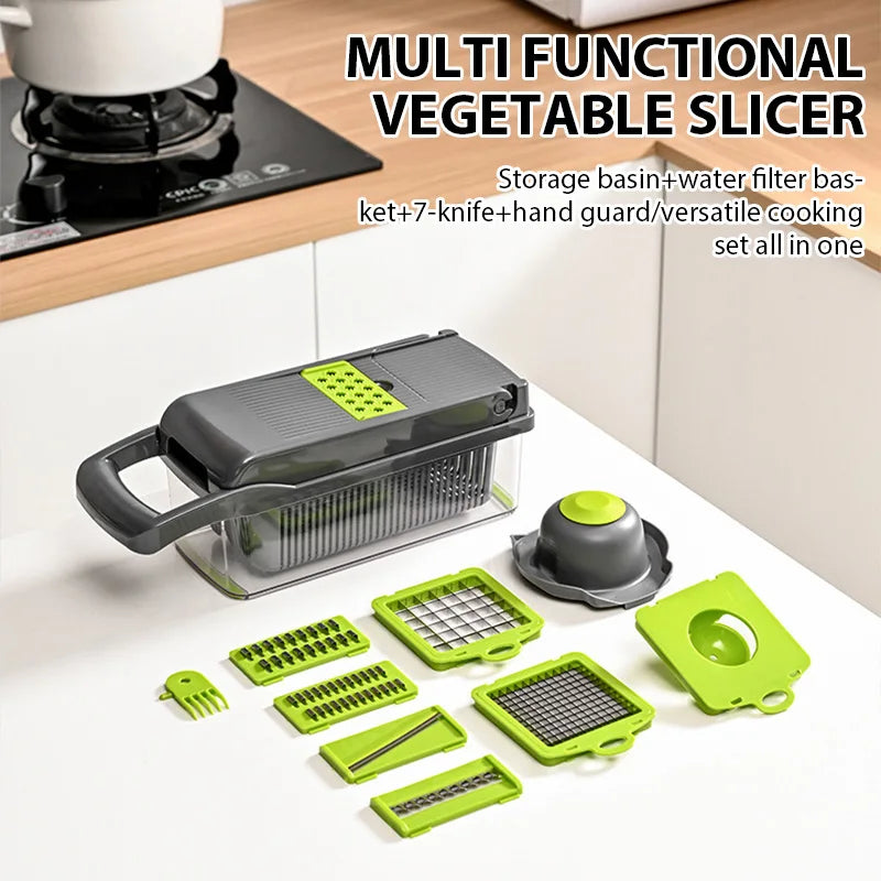 16-in-1 Mandoline Slicer & Vegetable Chopper — Multi-Function Food Slicer, Grater & Shredder for Kitchen