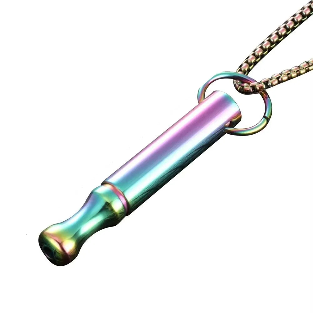 Whistle Mindfulness Breathing Necklace Breathing Resistance Stainless Steel Breathwork Meditation Necklace Small Waist Jewelry