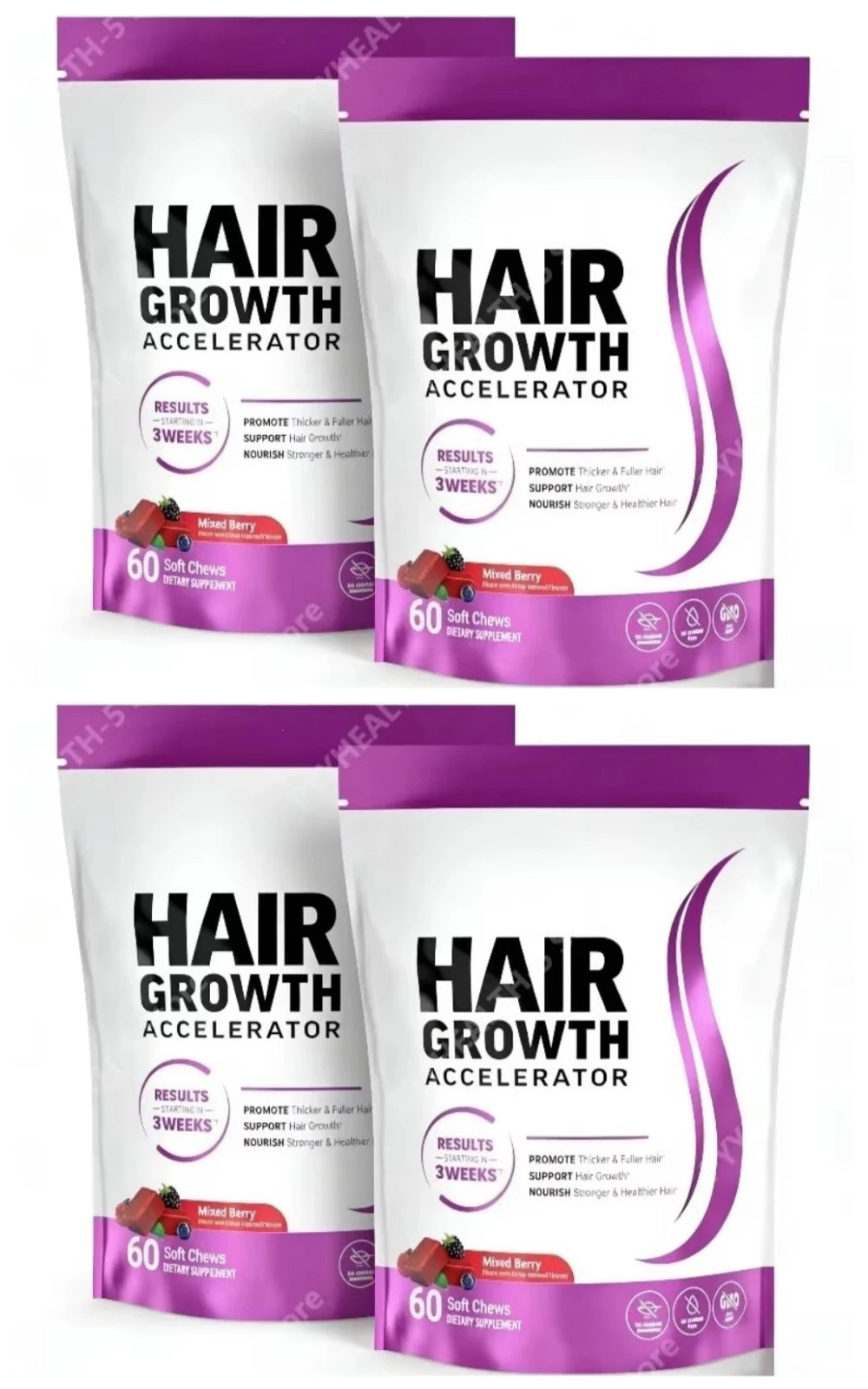 Biotin Hair Growth Soft Chews – 10,000mcg with Vitamins C & E for Fuller, Thicker Hair