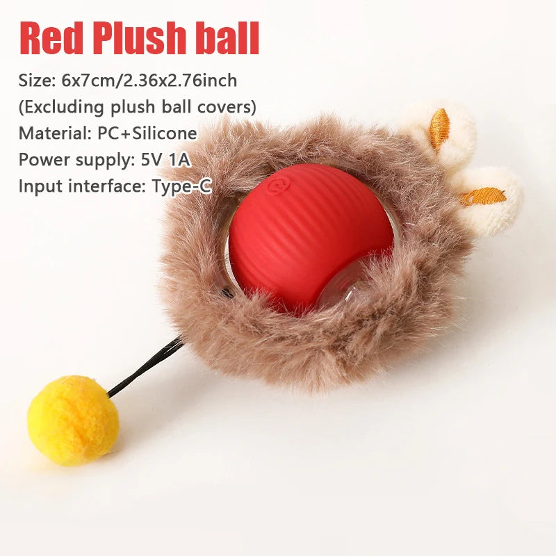 Smart Cat Toy – Rechargeable Rolling Ball with Mouse Tail