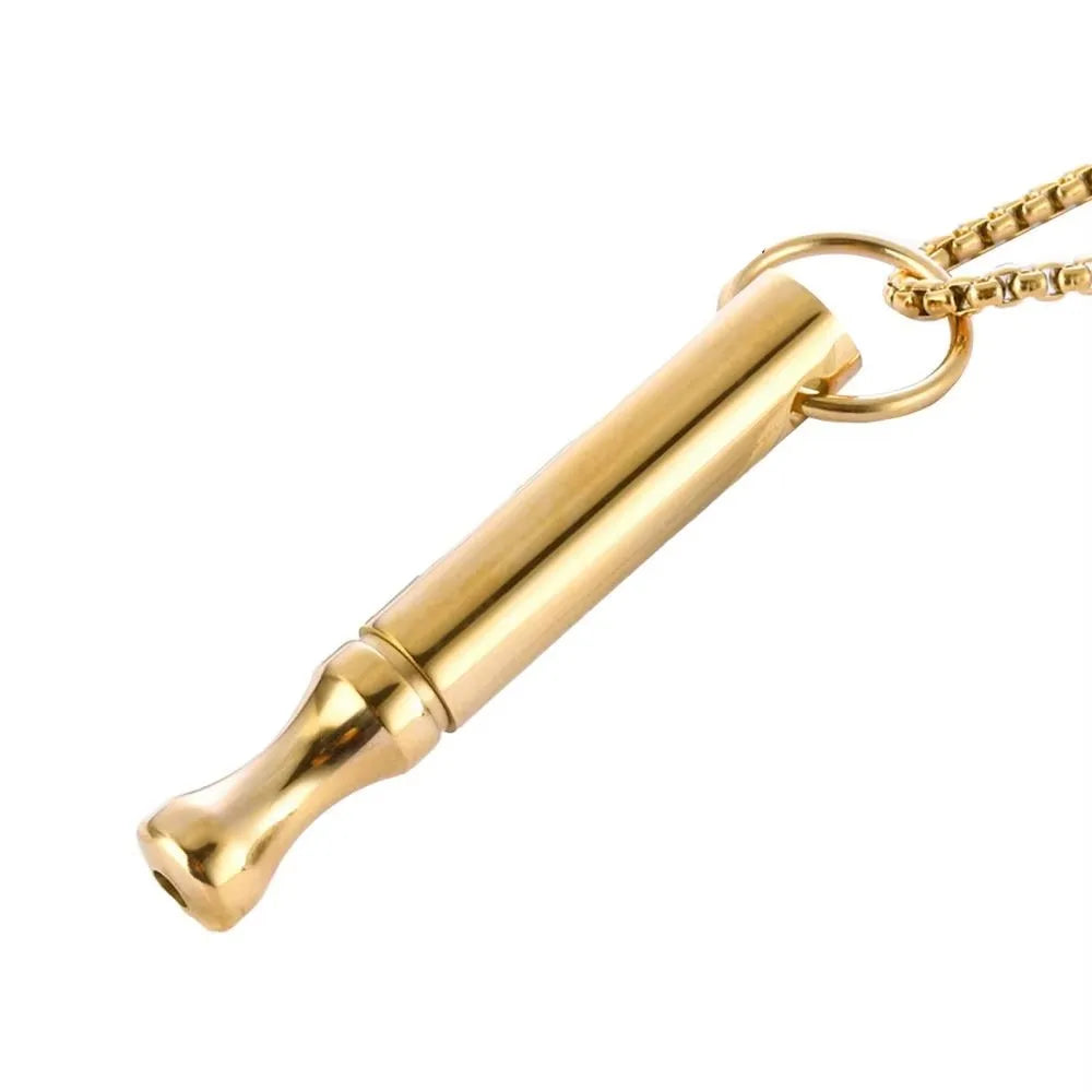 Whistle Mindfulness Breathing Necklace Breathing Resistance Stainless Steel Breathwork Meditation Necklace Small Waist Jewelry