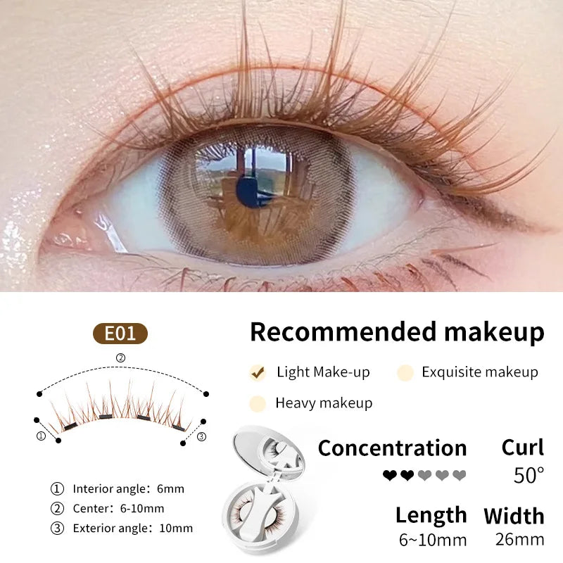 3D Fluffy Magnetic Lashes Kit – No-Glue Reusable False Eyelashes in Black & Brown