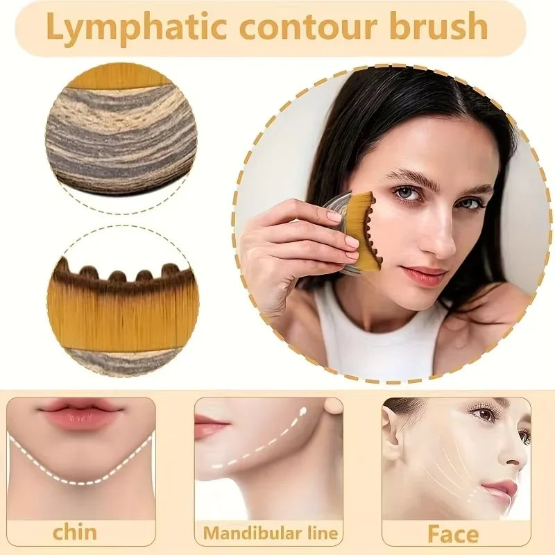 V-Line Face Sculpting Set – Lymphatic Lifting Bandage & Massage Brush for Jawline & Double Chin