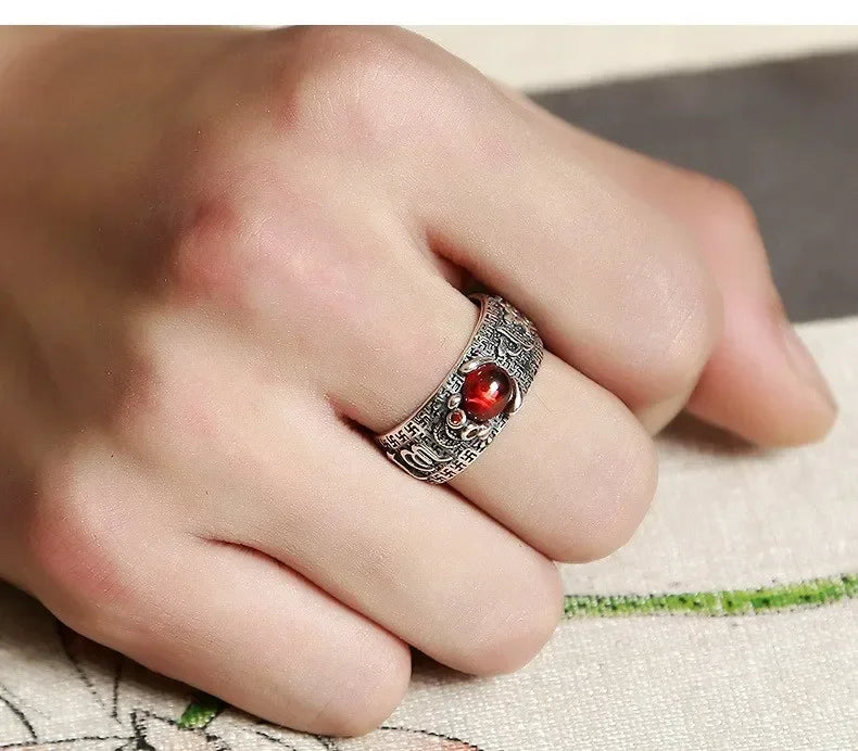 Vintage Original Feng Shui Ring Amulet Protection Lucky Wealth Men's Ring Golden Toad Jewelry Rings For Men Women Adjustable