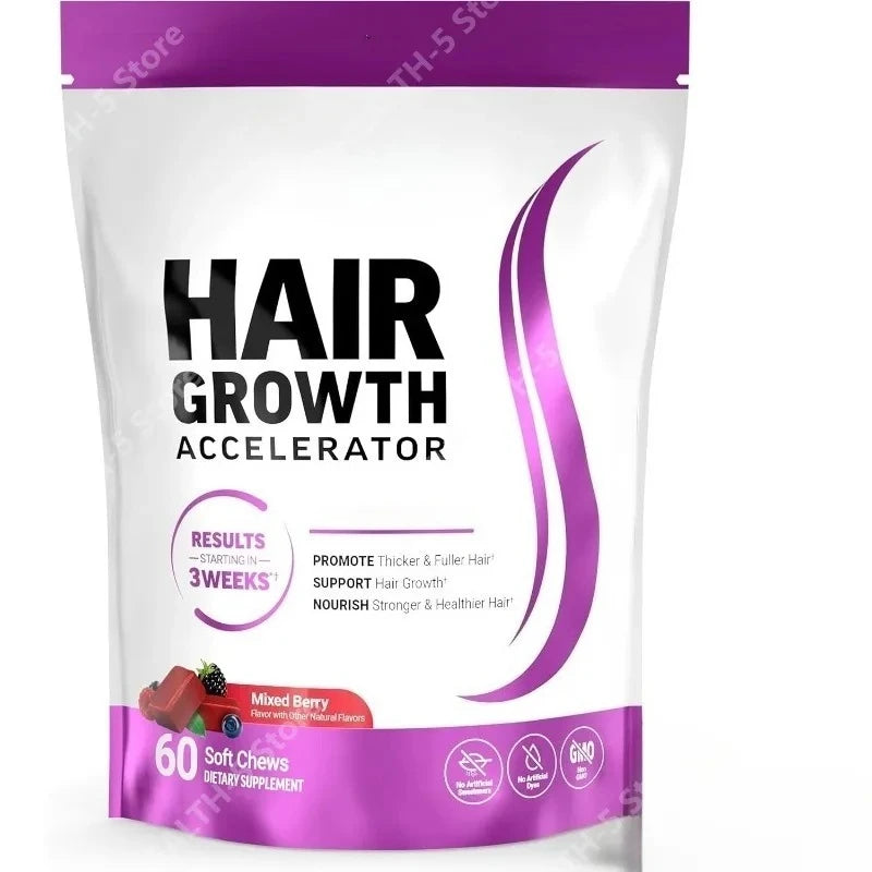 Biotin Hair Growth Soft Chews – 10,000mcg with Vitamins C & E for Fuller, Thicker Hair