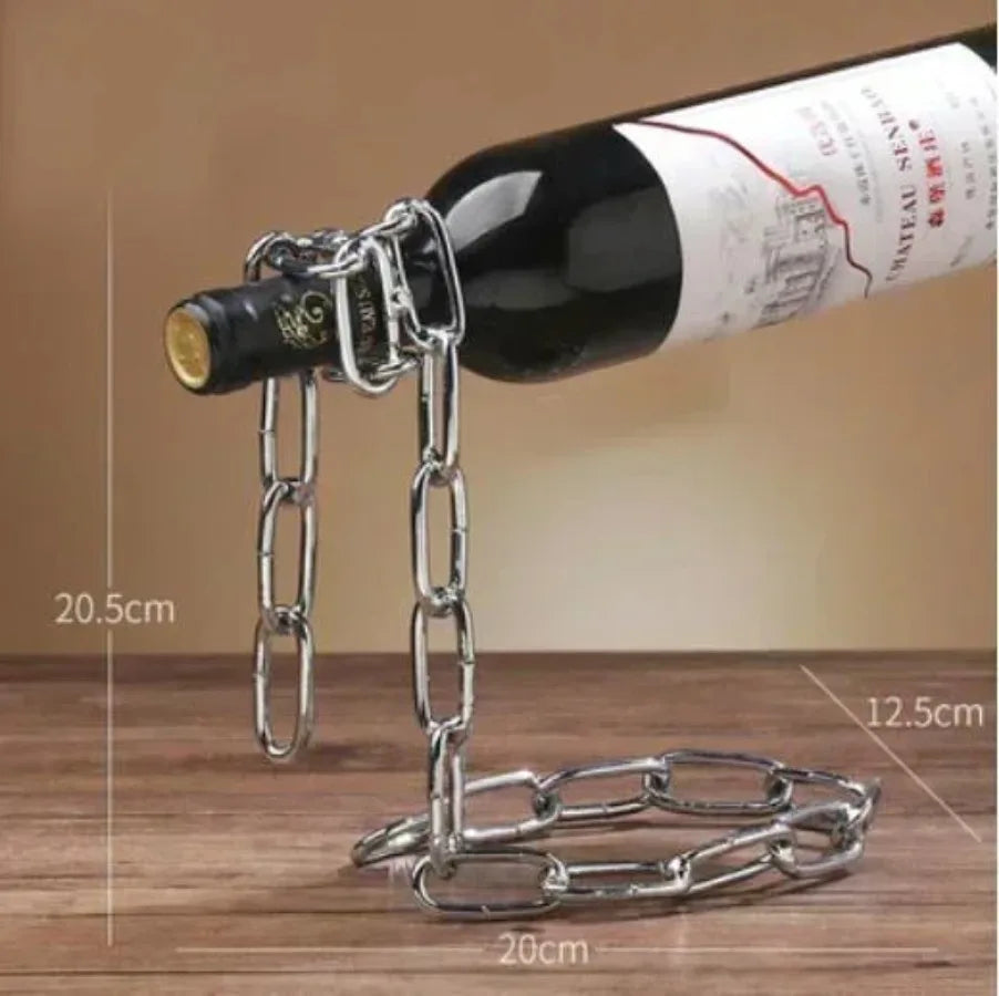 Magical Hanging Suspension Iron Chain Wine Racks Wine Bottle Holder Display Stands Kitchen Dining Room Cellar Bar Decoration
