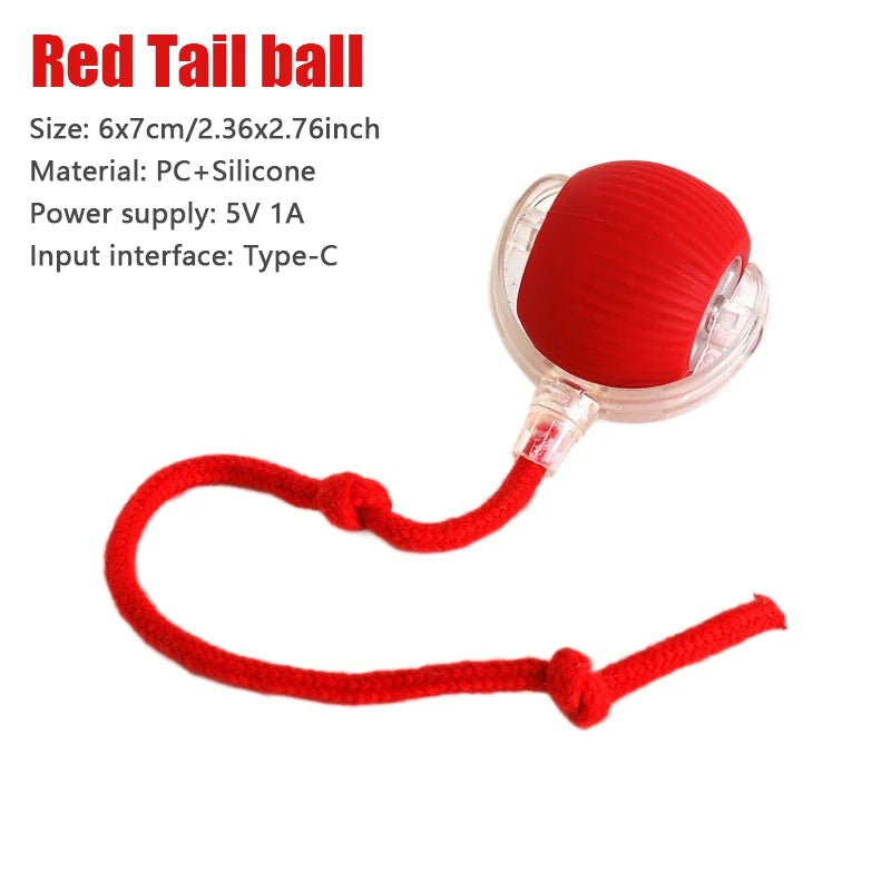 Smart Cat Toy – Rechargeable Rolling Ball with Mouse Tail