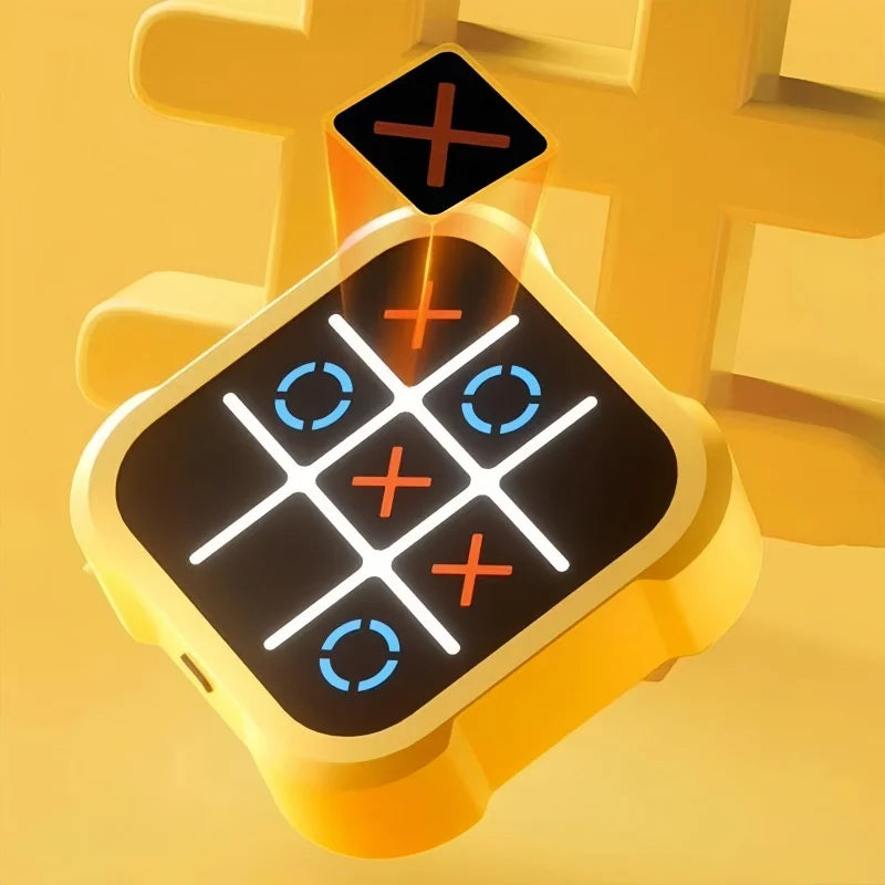 Electronic Tic-Tac-Toe Puzzle Game – Portable Montessori Strategy Toy for Kids & Adults