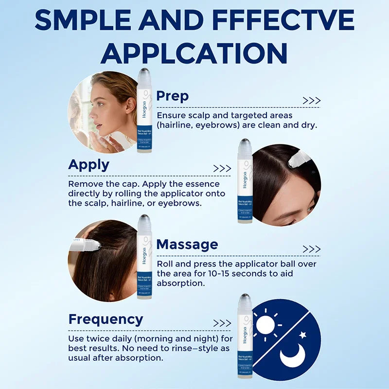 Ginger & Rosemary Hair Growth Oil Roller – Scalp Treatment Serum for Hair Loss & Thinning