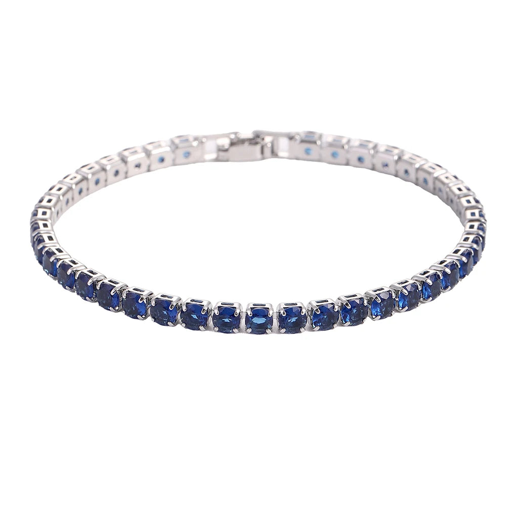 Iced Out Tennis Bracelet — 4mm Cubic Zirconia Crystal Chain for Men & Women