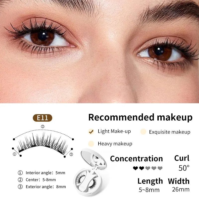 3D Fluffy Magnetic Lashes Kit – No-Glue Reusable False Eyelashes in Black & Brown