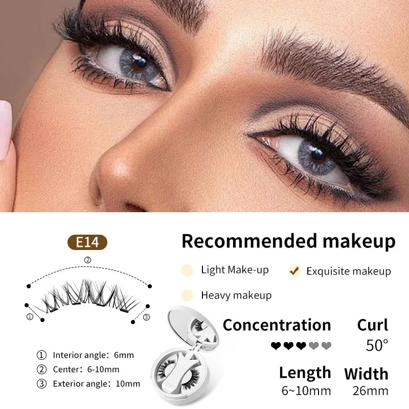 3D Fluffy Magnetic Lashes Kit – No-Glue Reusable False Eyelashes in Black & Brown