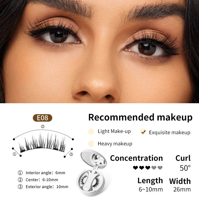 3D Fluffy Magnetic Lashes Kit – No-Glue Reusable False Eyelashes in Black & Brown