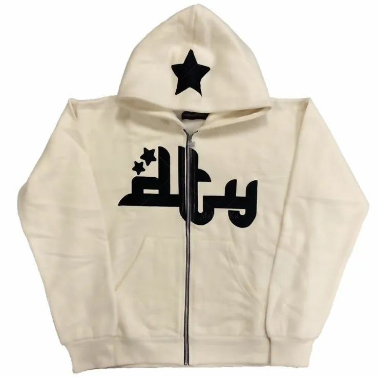 Star Letter Printed Hoodies