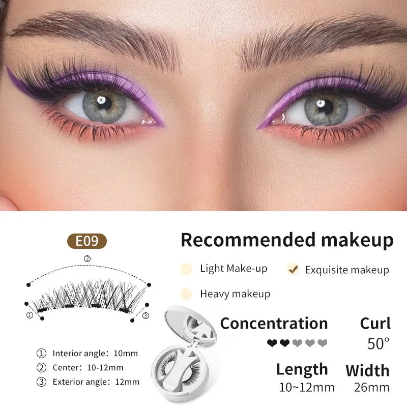 3D Fluffy Magnetic Lashes Kit – No-Glue Reusable False Eyelashes in Black & Brown