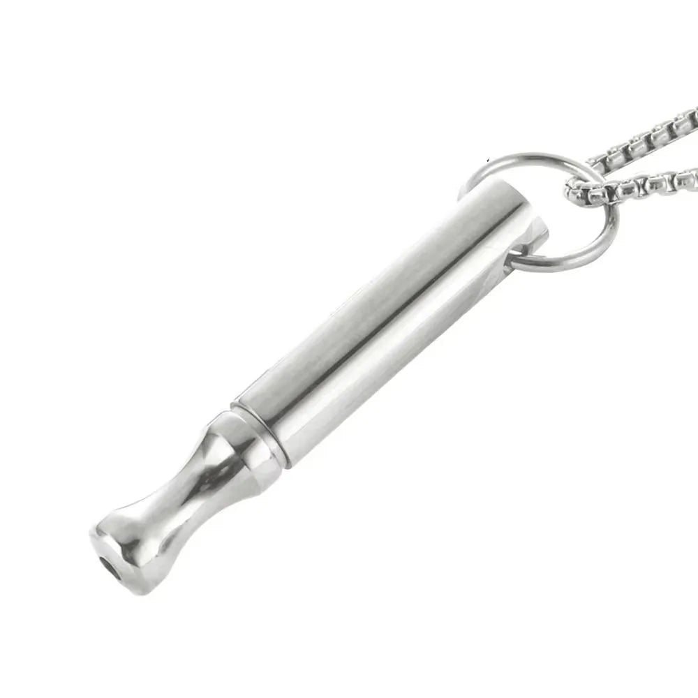 Whistle Mindfulness Breathing Necklace Breathing Resistance Stainless Steel Breathwork Meditation Necklace Small Waist Jewelry