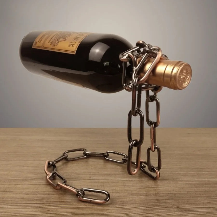 Magical Hanging Suspension Iron Chain Wine Racks Wine Bottle Holder Display Stands Kitchen Dining Room Cellar Bar Decoration