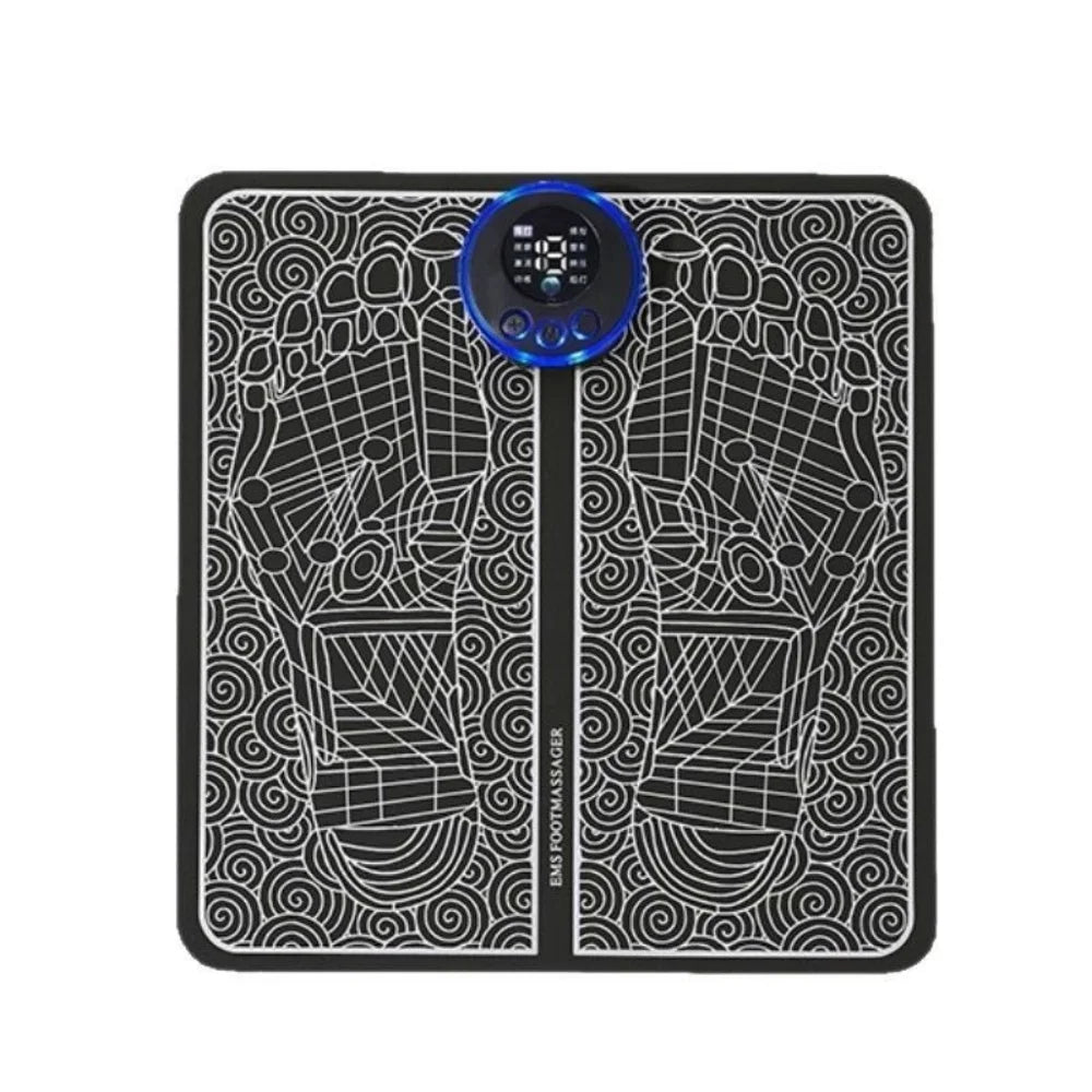 EMS Foot Massager Pad – 8 Modes & 19 Levels of Electric Muscle Stimulation for Feet & Legs