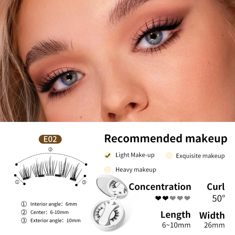 3D Fluffy Magnetic Lashes Kit – No-Glue Reusable False Eyelashes in Black & Brown