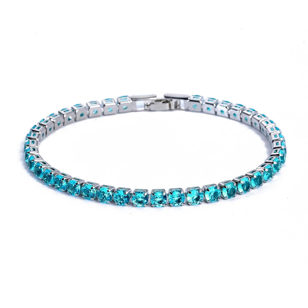 Iced Out Tennis Bracelet — 4mm Cubic Zirconia Crystal Chain for Men & Women