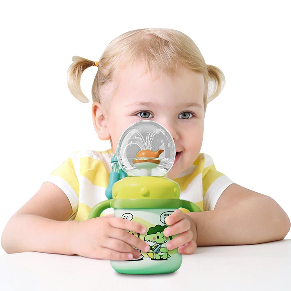 Whale Fountain Tumbler Leak Proof Drinking Cup With Whale Squirt Adjustable Straps For Kids Boys Girls