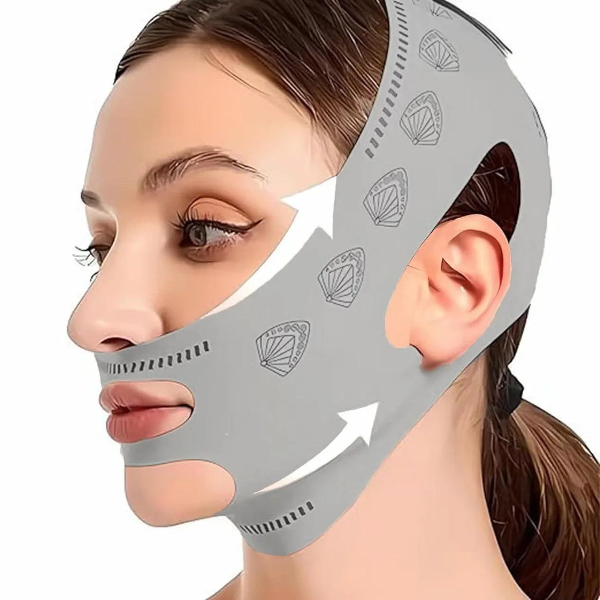 V-Line Face Sculpting Set – Lymphatic Lifting Bandage & Massage Brush for Jawline & Double Chin