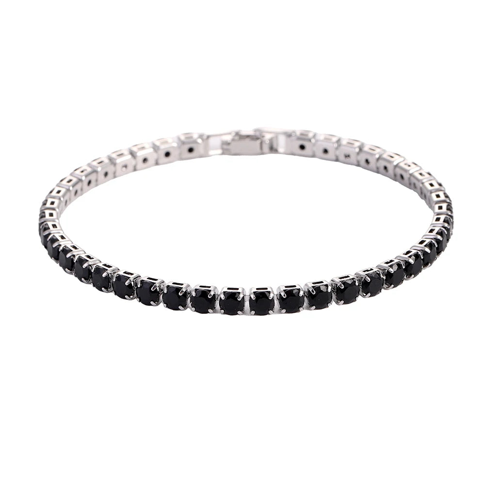 Iced Out Tennis Bracelet — 4mm Cubic Zirconia Crystal Chain for Men & Women