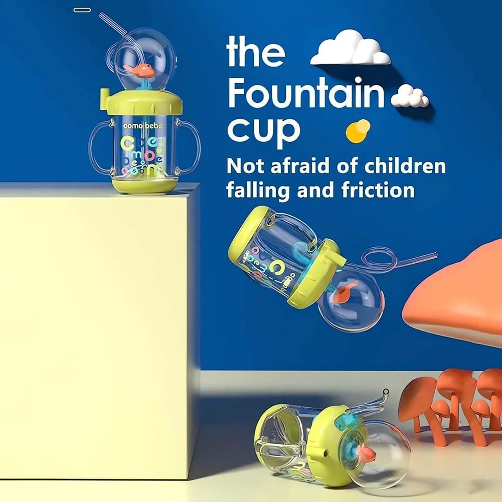 Whale Fountain Tumbler Leak Proof Drinking Cup With Whale Squirt Adjustable Straps For Kids Boys Girls