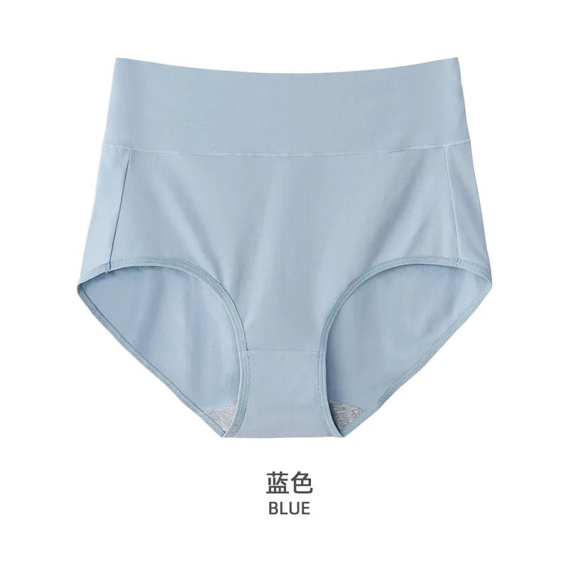 Women's High-Waist Tummy Control Underwear — 95% Cotton Plus Size Briefs in 7 Colors