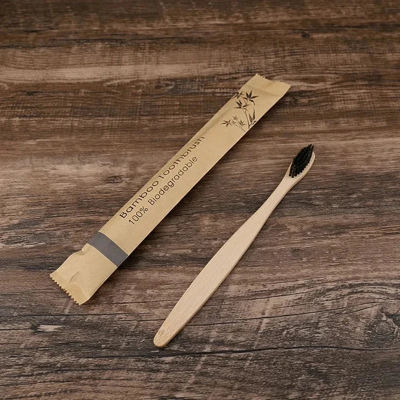 Natural Bamboo Toothbrush – Eco-Friendly Soft Bristle Oral Care (1 or 3 Pack)