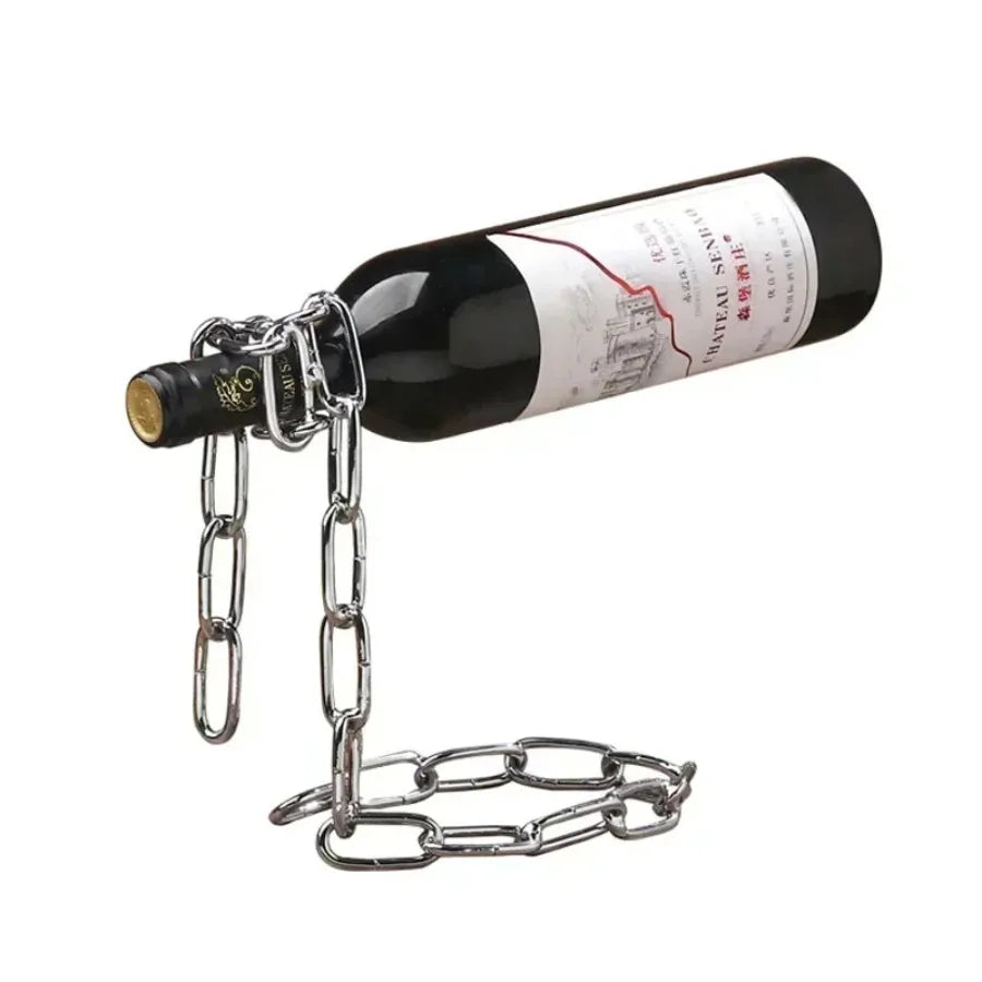 Magical Hanging Suspension Iron Chain Wine Racks Wine Bottle Holder Display Stands Kitchen Dining Room Cellar Bar Decoration