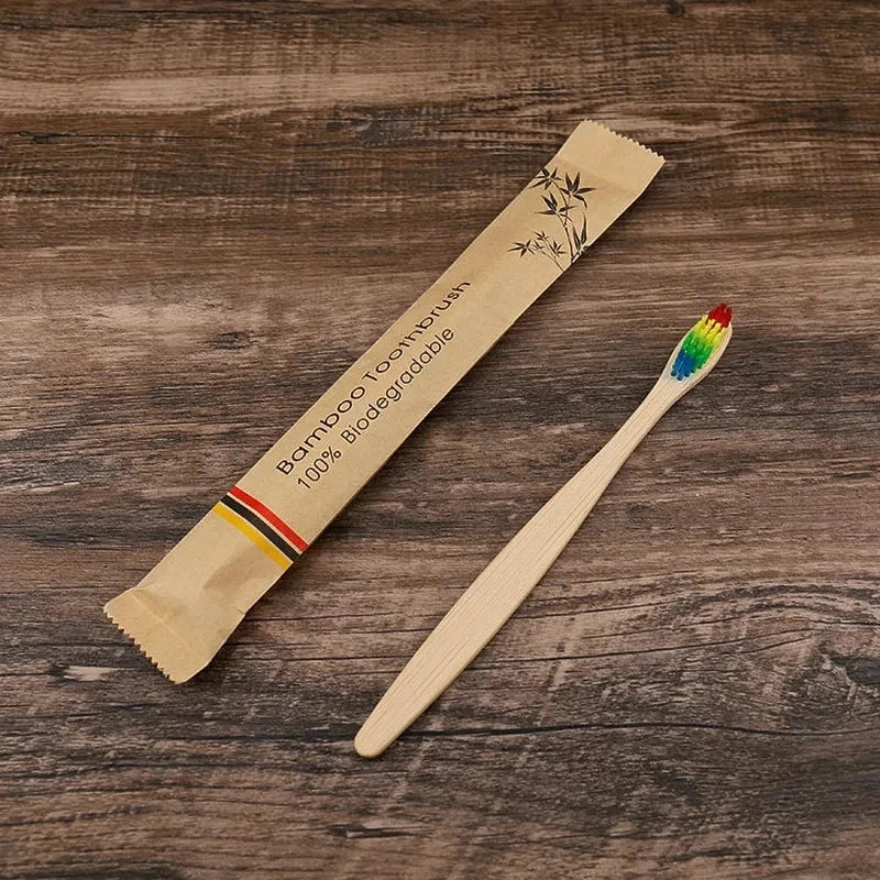 Natural Bamboo Toothbrush – Eco-Friendly Soft Bristle Oral Care (1 or 3 Pack)