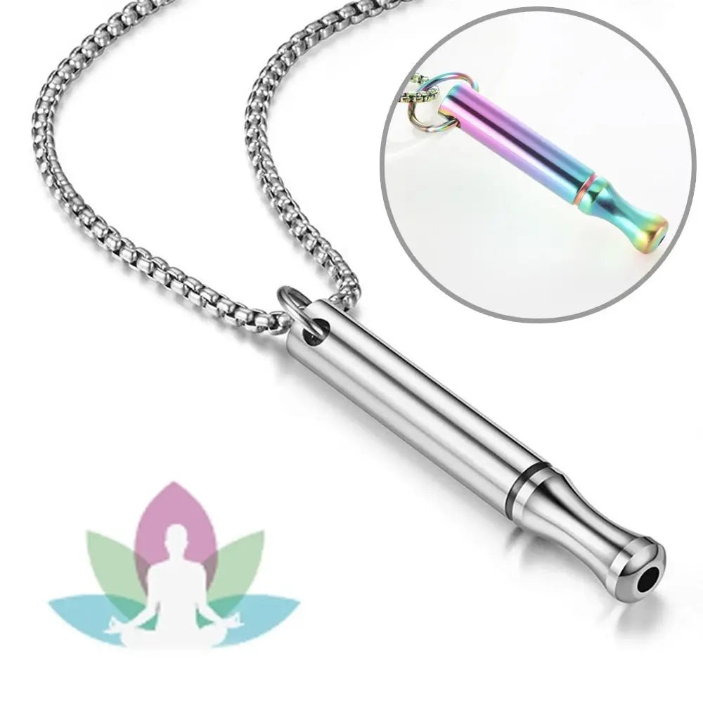 Whistle Mindfulness Breathing Necklace Breathing Resistance Stainless Steel Breathwork Meditation Necklace Small Waist Jewelry