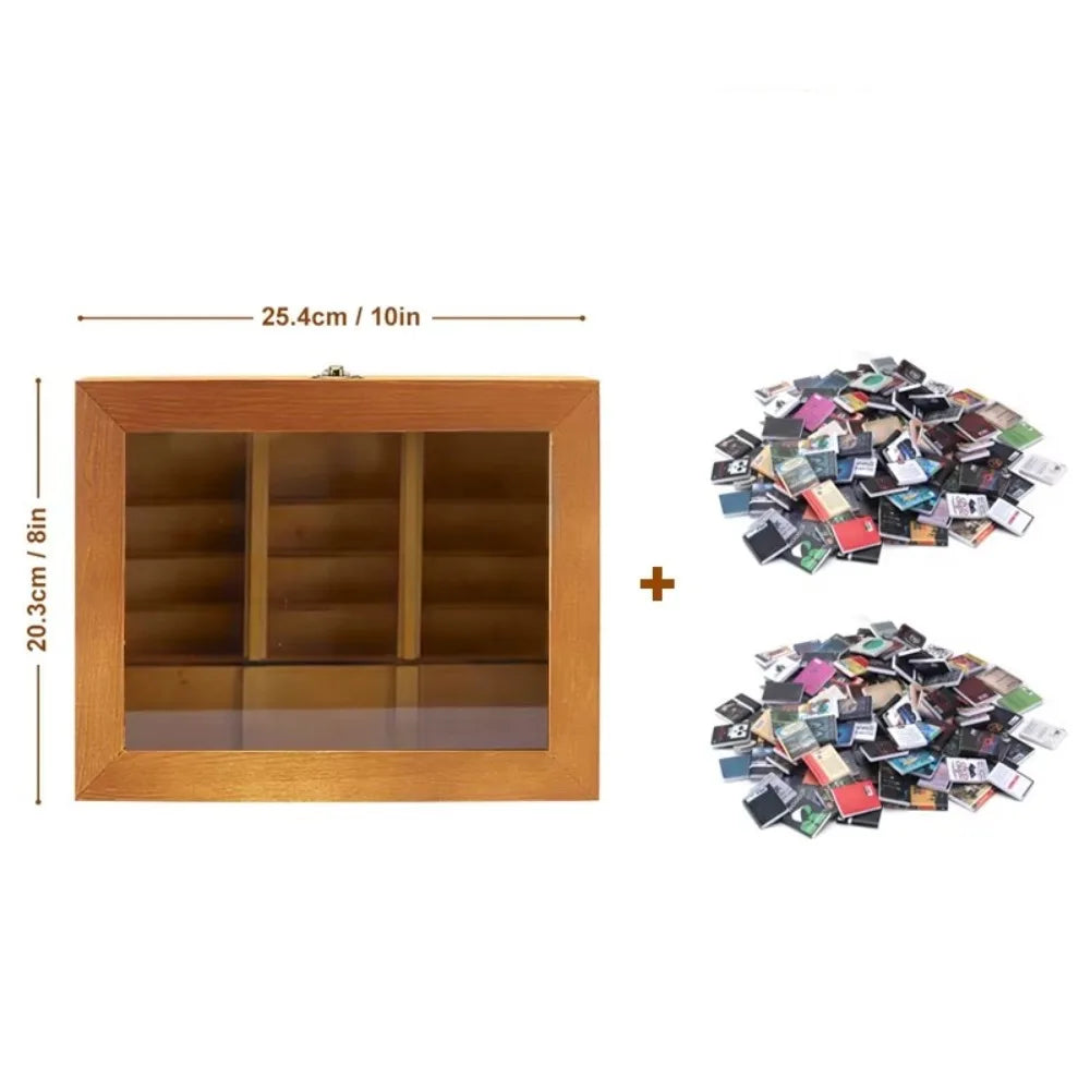 Miniature Wooden Anxiety Bookshelf – Fidget Sensory Desk Toy & Desktop Decor