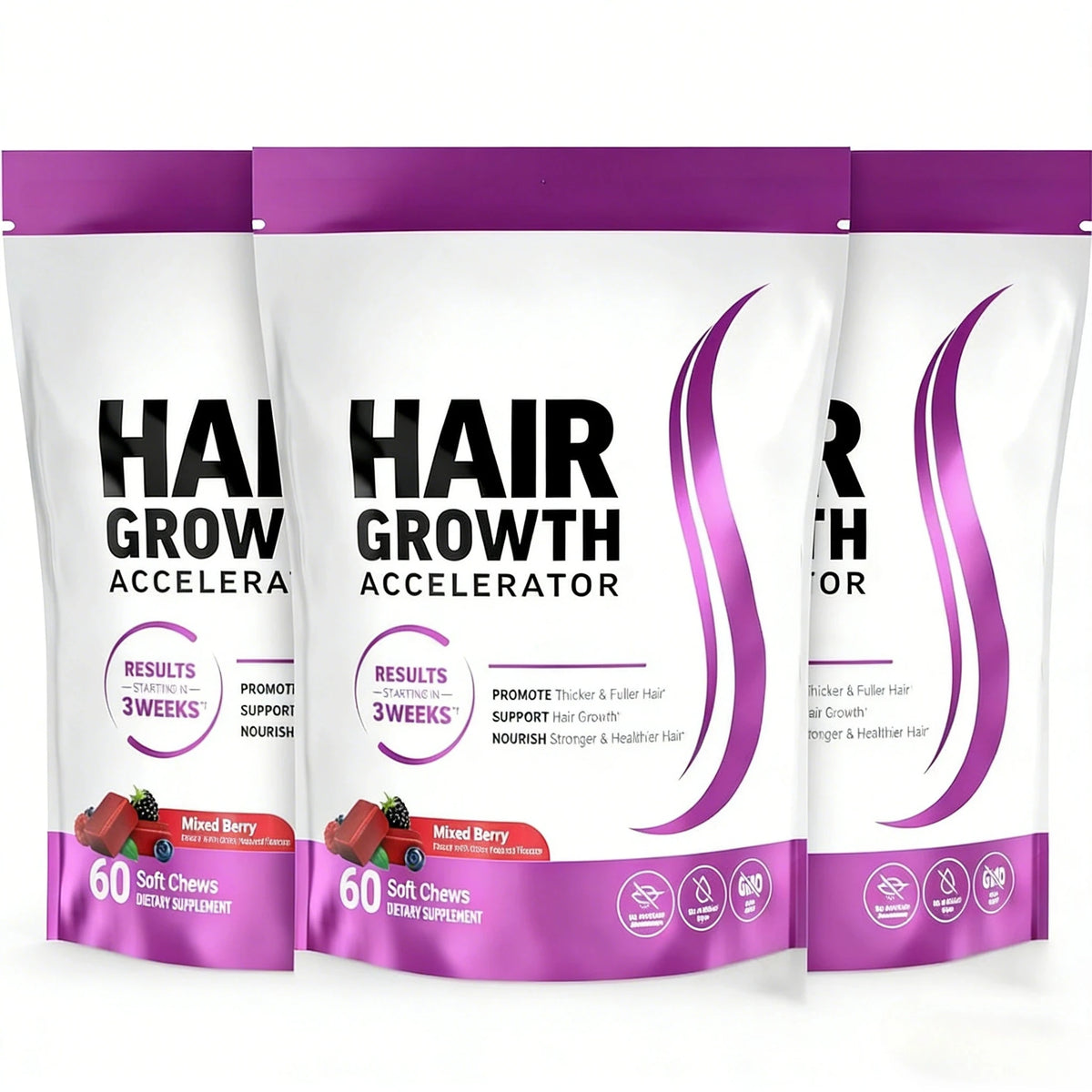 Biotin Hair Growth Soft Chews – 10,000mcg with Vitamins C & E for Fuller, Thicker Hair