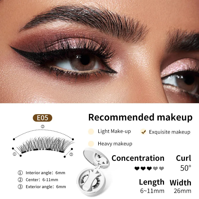 3D Fluffy Magnetic Lashes Kit – No-Glue Reusable False Eyelashes in Black & Brown