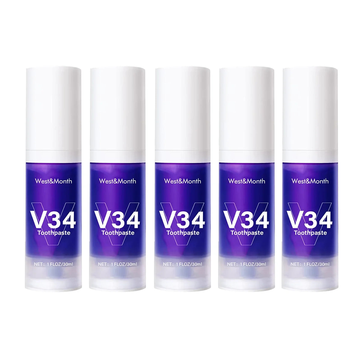 V34 Purple Toothpaste Whitening Mousse – Stain Removal, Fresh Breath & Gum Protection